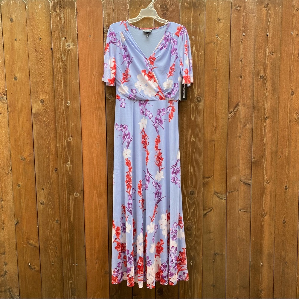 Allison Brittney periwinkle long floral dress, ladies M